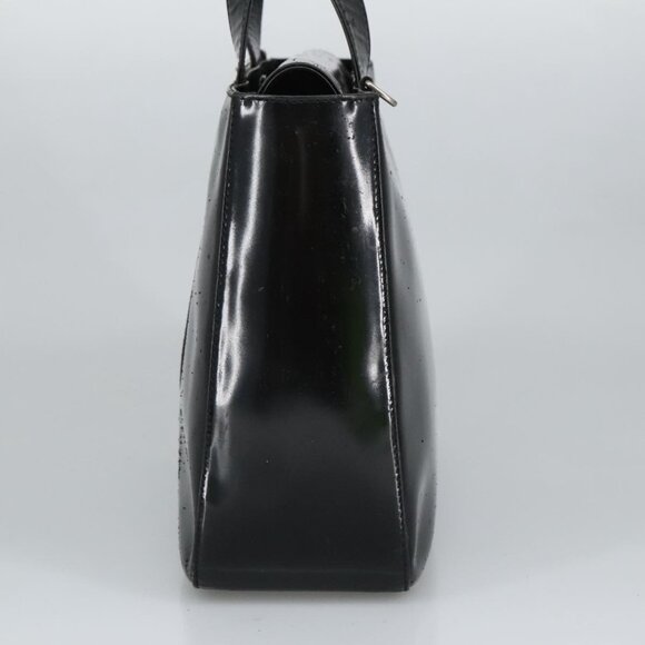 GUCCI Hand Bag Enamel 2way Black Silver - Picture 4 of 15